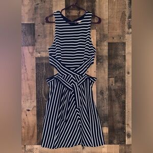 Women’s Sz Large Hutch by Anthropologie Kinsley Cutout Dress Navy White